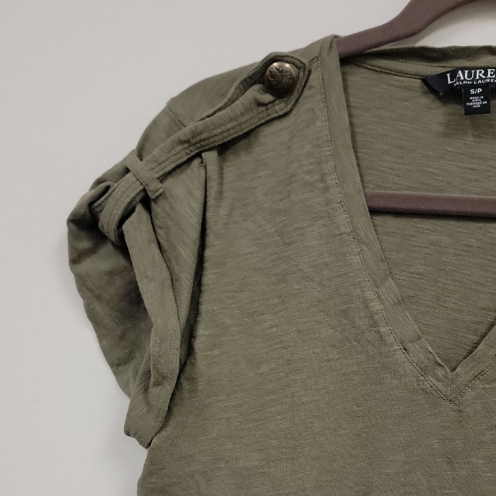 Lauren Ralph Lauren Military Inspired Short Sleeve Tee Green Size S Outdoor - Picture 5 of 12